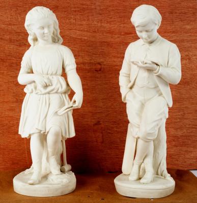 Appraisal: A pair of Copeland parian figures of 'Young England' and