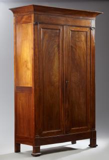 Appraisal: French Restoration Carved Walnut Armoire th c the cavetto carved