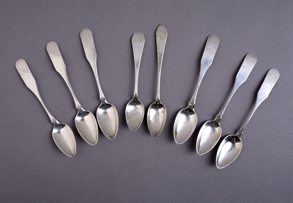 Appraisal: GROUP OF NEW HAMPSHIRE SILVER SPOONS WILLIAM CADOGAN SIMES PORTSMOUTH