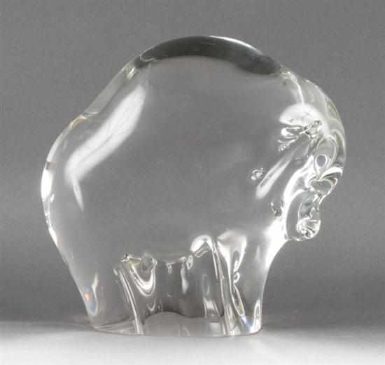 Appraisal: Italian blown glass bison signed illegibly in H Estimate -