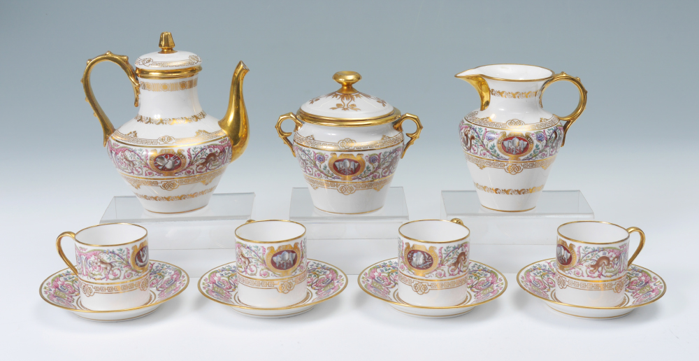 Appraisal: SEVRES LOUIS PHILLIP FONTAINEBLEAU PORCELAIN TEA SET pieces total after