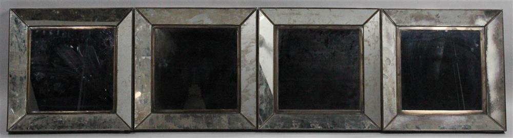 Appraisal: SET OF FOUR SQUARE FRAMED MIRRORS THE FRAMING ACID AGED