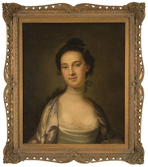 Appraisal: John Wollaston - Portrait of a lady wearing a grey