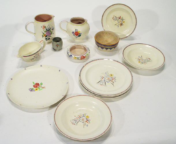 Appraisal: Collection of hand painted floral traditional Poole pottery including a