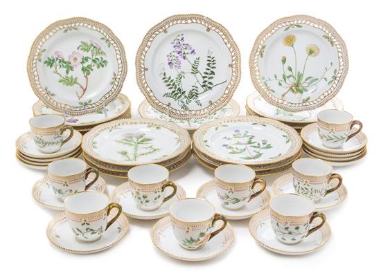 Appraisal: Sale Lot A Royal Copenhagen Porcelain Flora Danica Partial Dinner