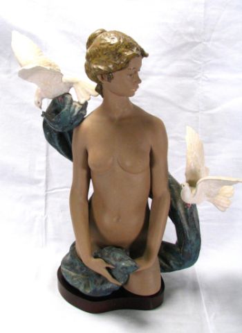 Appraisal: Large Lladro Gres Figurine XXXXXXX depicting nude female and two