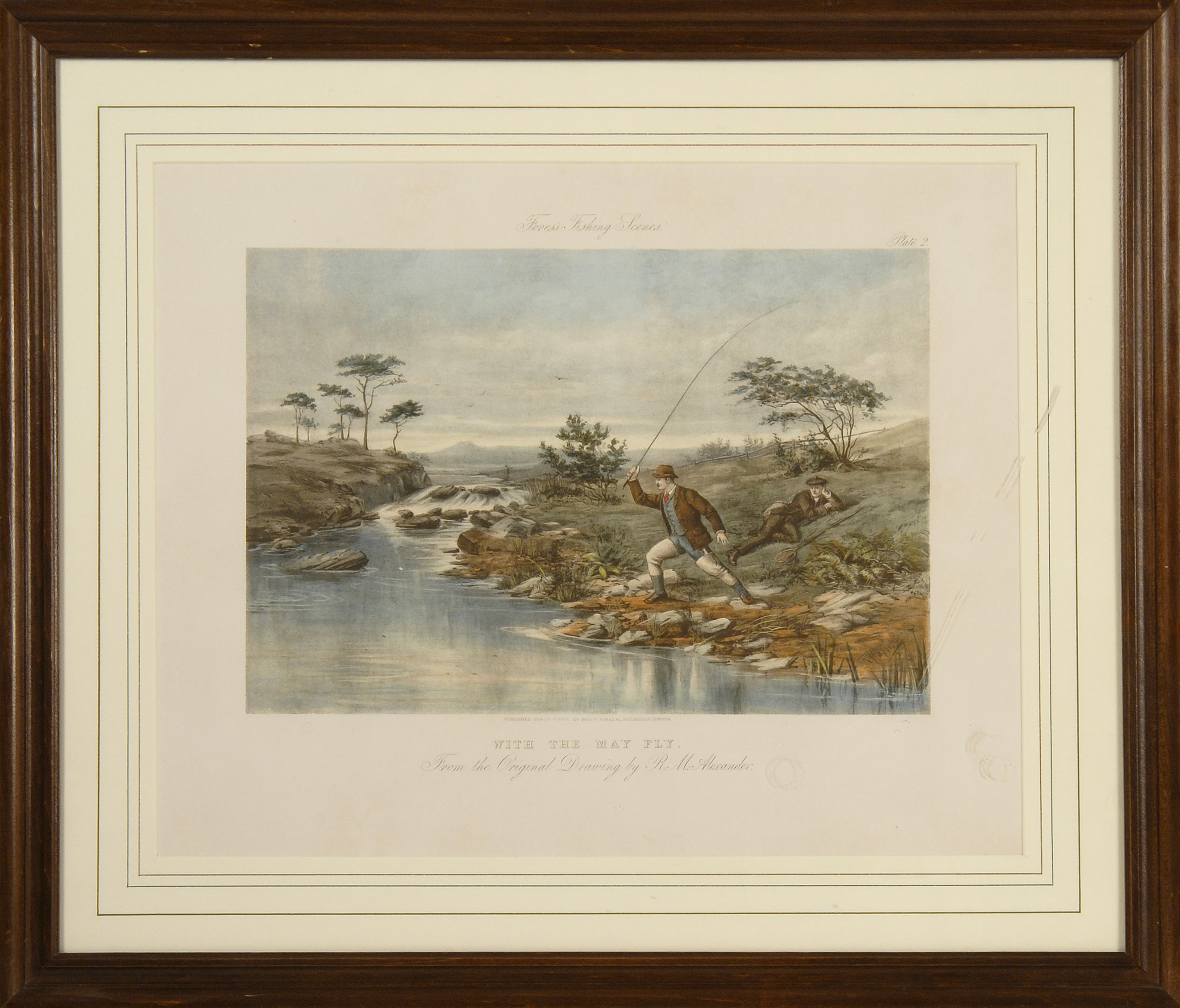 Appraisal: TH CENTURY FRAMED PRINT With the May Fly from Fores's