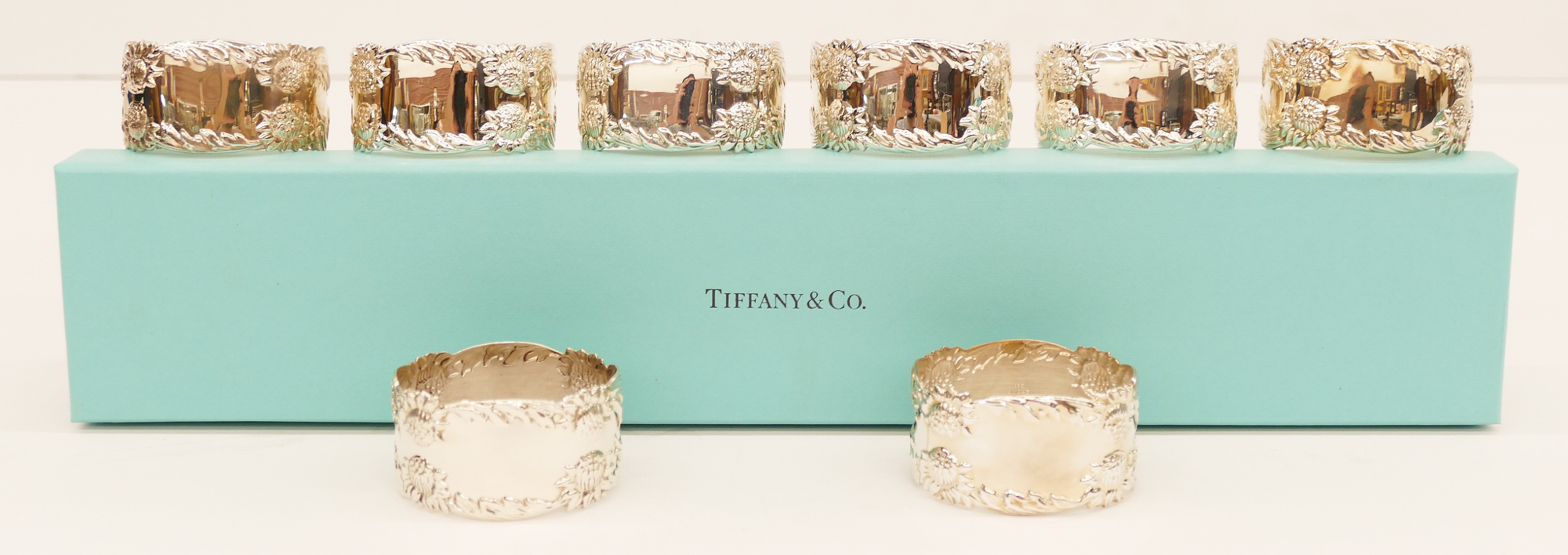 Appraisal: Set of Tiffany Co ''Chrysanthemum'' Sterling Napkin Rings ''x ''