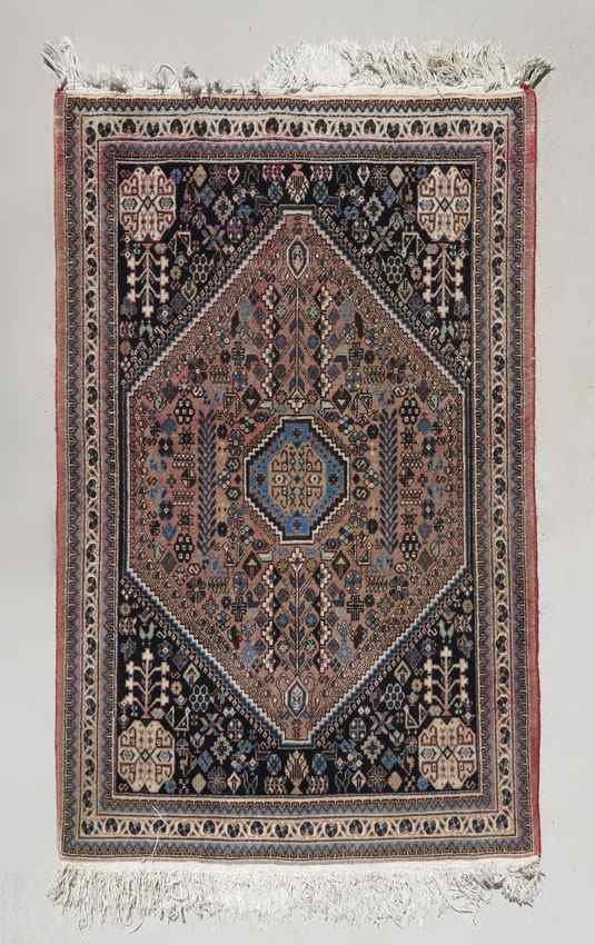 Appraisal: SEMI-ANTIQUE PERSIAN HAND KNOTTED WOOL RUG ' x ' This