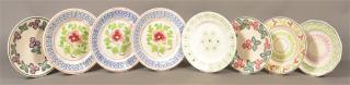 Appraisal: Eight Various Ironstone China Stick Spatter Plates - to diam