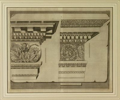 Appraisal: An architectural engraving 'In Vico D Thomae Colmnarum Frusta '