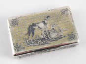 Appraisal: A th century French silver standard snuff box with recurved