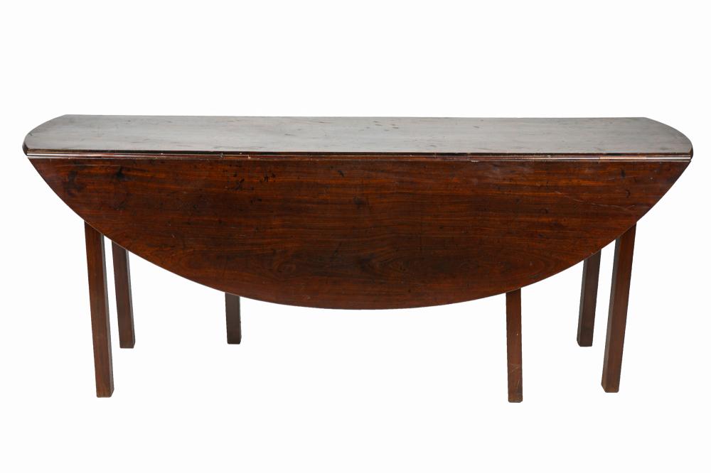 Appraisal: GEORGIAN MAHOGANY DROP LEAF DINING TABLE inches wide inches deep