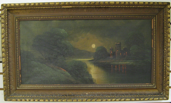 Appraisal: BARNES th th century American Oil on canvas Landscape after