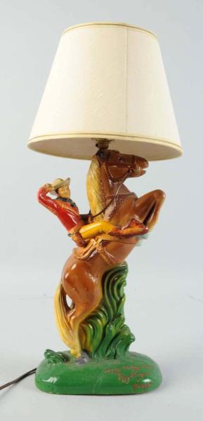 Appraisal: Chalk Roy Rogers Figural Lamp This lamp has only the