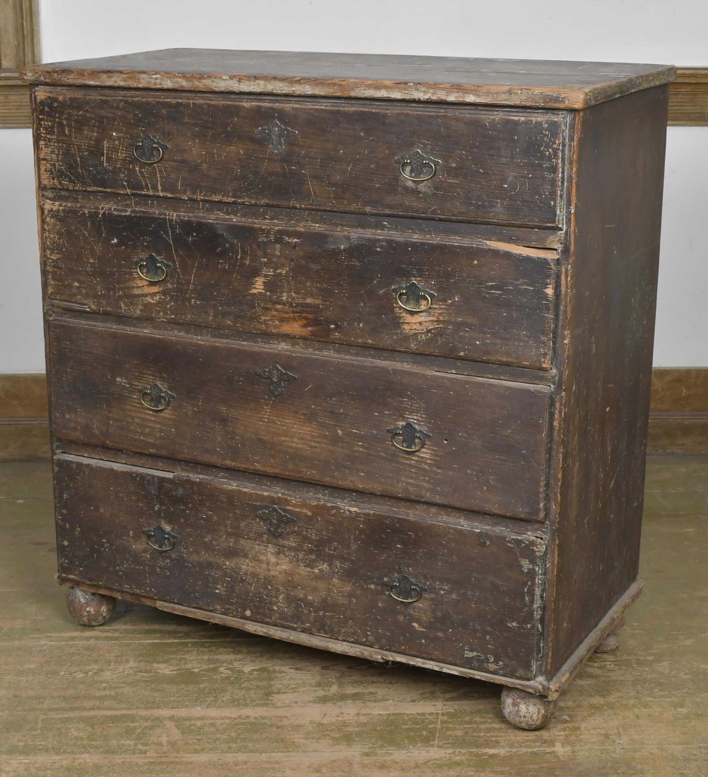 Appraisal: TH C BALL FOOT BLANKET CHEST A lift top pine