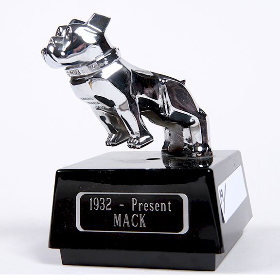 Appraisal: Mack Hood Ornament Mascot -Present- Chrome Mack truck bulldog engraved