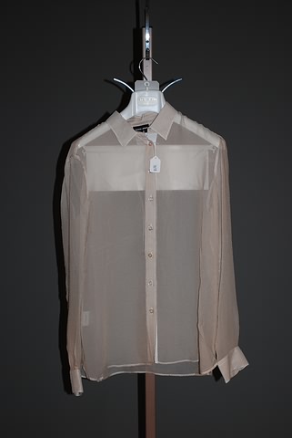 Appraisal: Giorgio Armani White sheer silk long sleeve silk shirt with