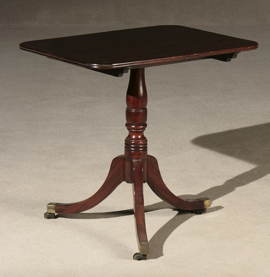 Appraisal: Regency Mahogany Tilt-Top Tripod Tea Table Early th Century Having