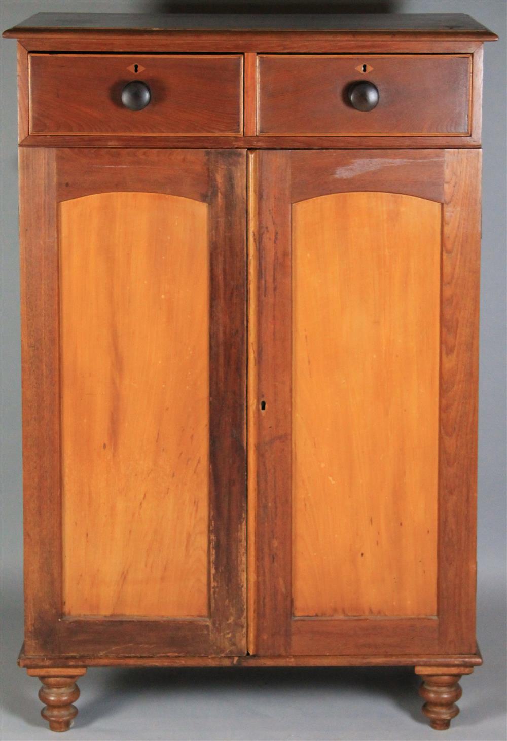 Appraisal: SOUTH AFRICAN MIXED HARDWOOD FOOD SAFE CUPBOARD having a rectangular