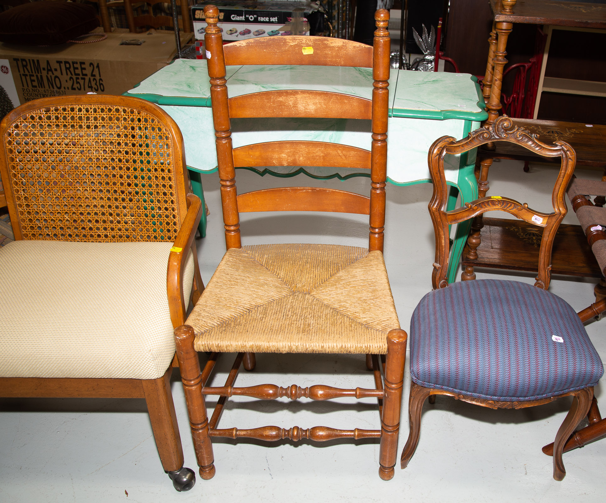 Appraisal: GROUP OF SIX ASSORTED CHAIRS Comprising a set of four