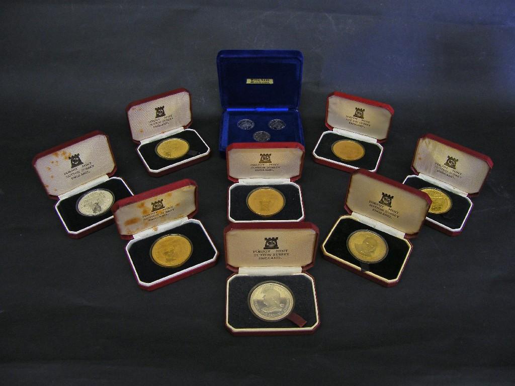 Appraisal: Collection of six Isle of Man silver crowns all cased