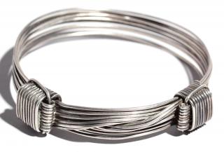 Appraisal: Gucci Knotted Sterling Silver Wire Bracelet Patterned after the original