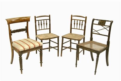 Appraisal: A pair of th century ash side chairs each with