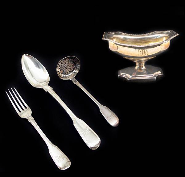 Appraisal: A George III to Victorian assembled partial silver flatware setLondon