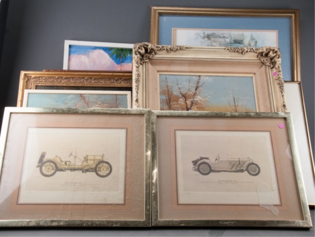 Appraisal: Includes Paintigs prints mixed medias Chapman automobile prints