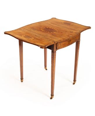 Appraisal: A Georgian mahogany and satinwood Pembroke table with crossbanded marquetry