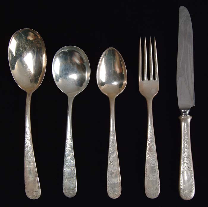 Appraisal: KIRK SONS -PIECE STERLING FLATWARE SET IN THE MAYFLOWER PATTERN