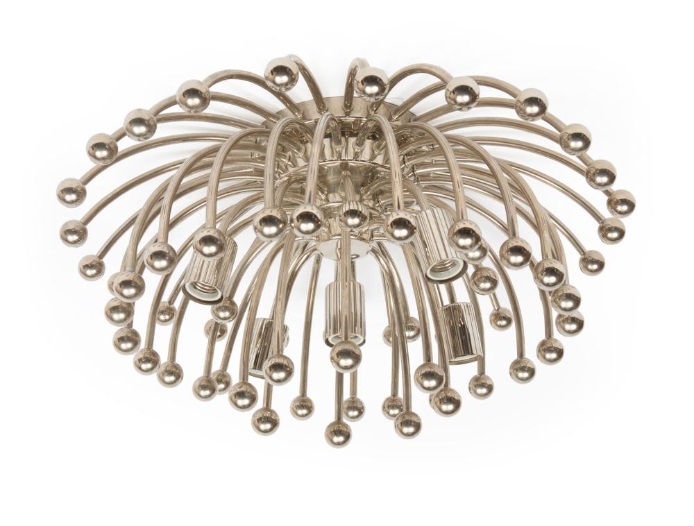 Appraisal: Two Robert Abbey Chrome Anemone Wall or Ceiling Lights polished