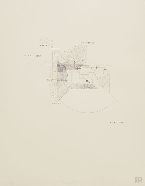 Appraisal: Eileen Gray lithograph drawing for Tempe a Pailla the architect's