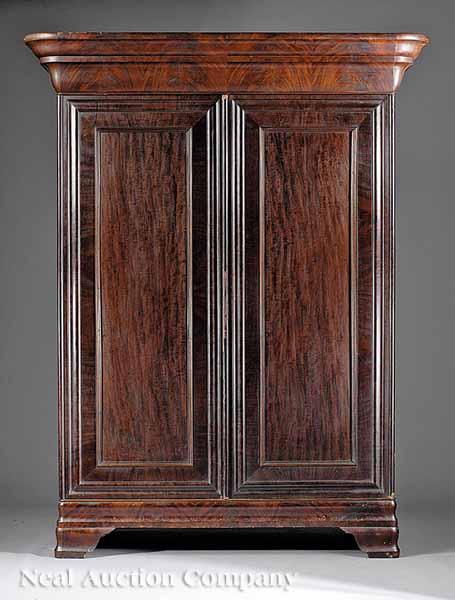 Appraisal: An American Late Classical Mahogany Armoire c - the ogee