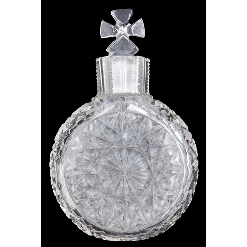 Appraisal: A Victorian round cut glass scent bottle and stopper dated