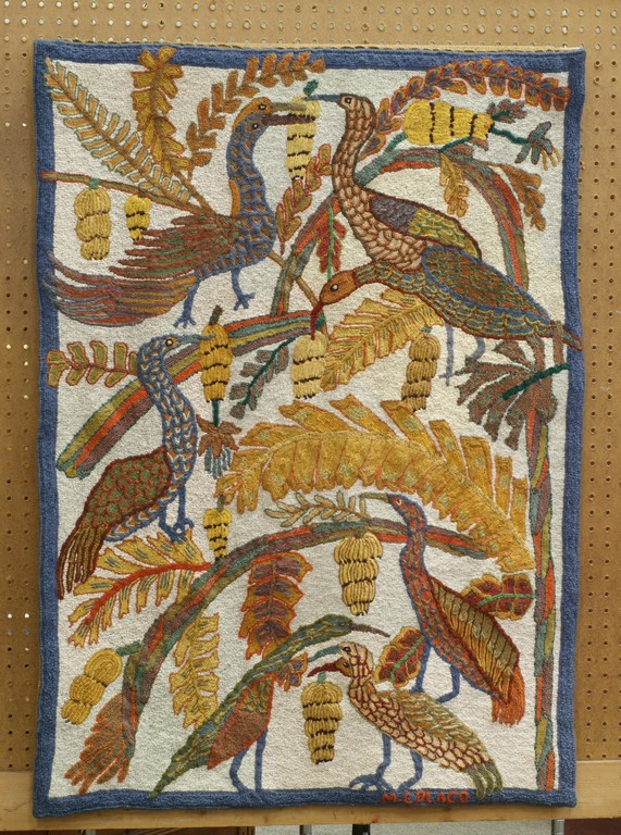 Appraisal: Madeleine Colaco Brazilian - tapestry depicting birds in foliage cm