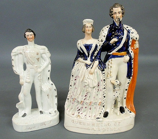 Appraisal: Two Staffordshire standing figures- Prince Albert h x w and