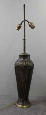 Appraisal: Art Nouveau Hand Hammered Copper Lamp From a Garden City