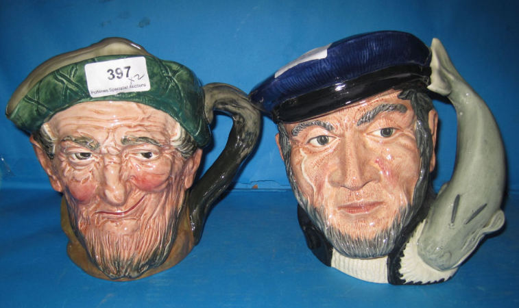 Appraisal: Royal Doulton large Character Jugs Capt Ahab D and Auld