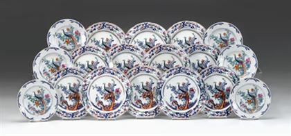 Appraisal: Group of twelve transfer decorated diner plates and six molded