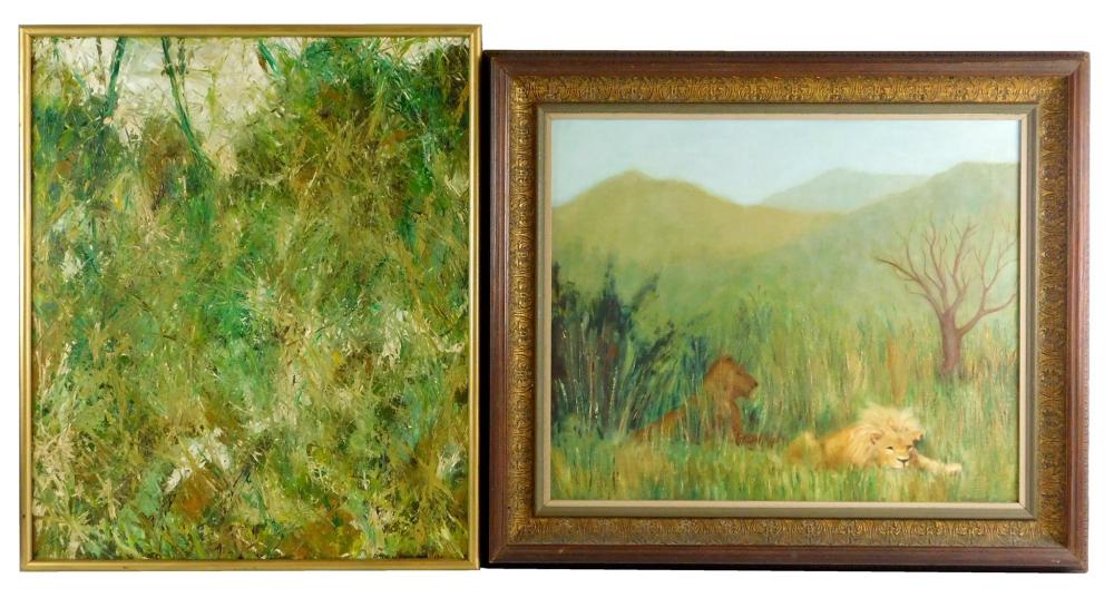 Appraisal: Two framed th C oils on canvas one by David