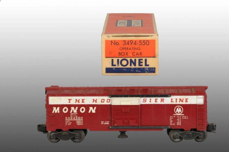 Appraisal: Lionel No Box Car in OB Description Post-war Includes original