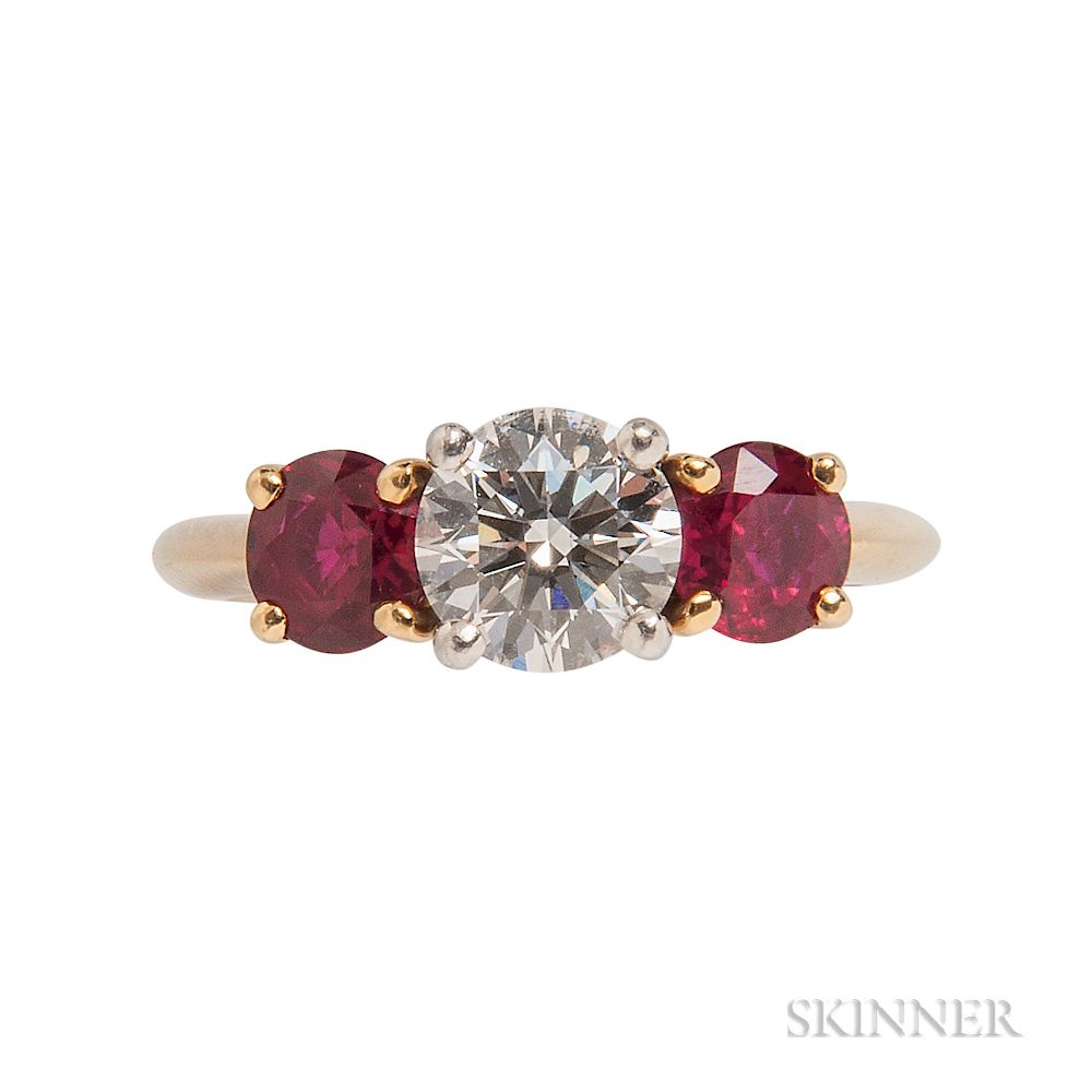 Appraisal: Diamond and Ruby Ring Tiffany Co Diamond and Ruby Ring