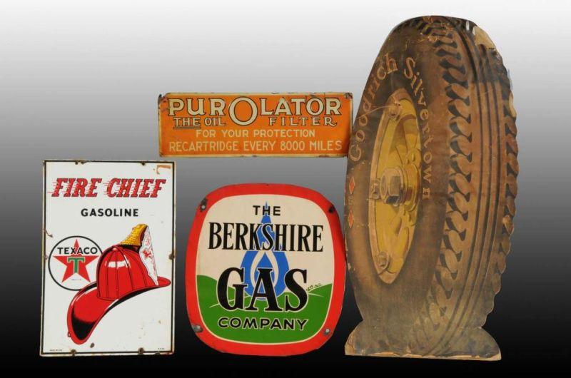 Appraisal: Lot of Assorted Advertising Signs Description Cardboard tin and porcelain