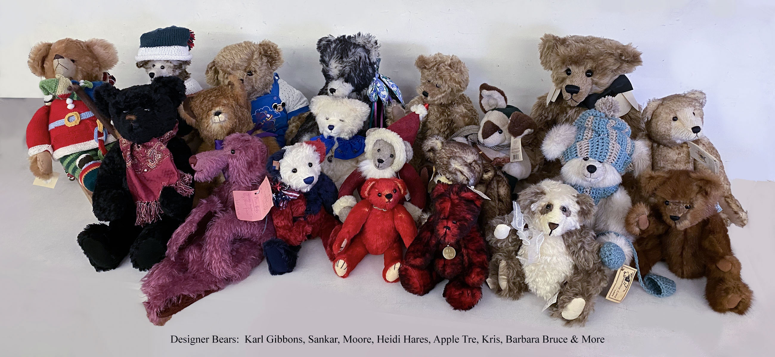 Appraisal: LARGE ASSORTMENT OF HIGHLY COLLECTIBLE DESIGNER BEARS Karl Gibbons Sankar