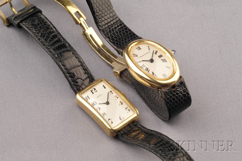 Appraisal: Two Lady's kt Gold Wristwatches a Bueche-Girod with Roman numeral