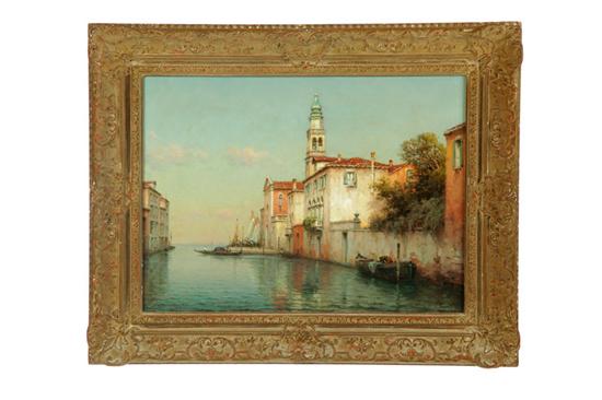 Appraisal: VENETIAN CANAL BY ANTOINE BOUVARD FRANCE - Oil on canvas