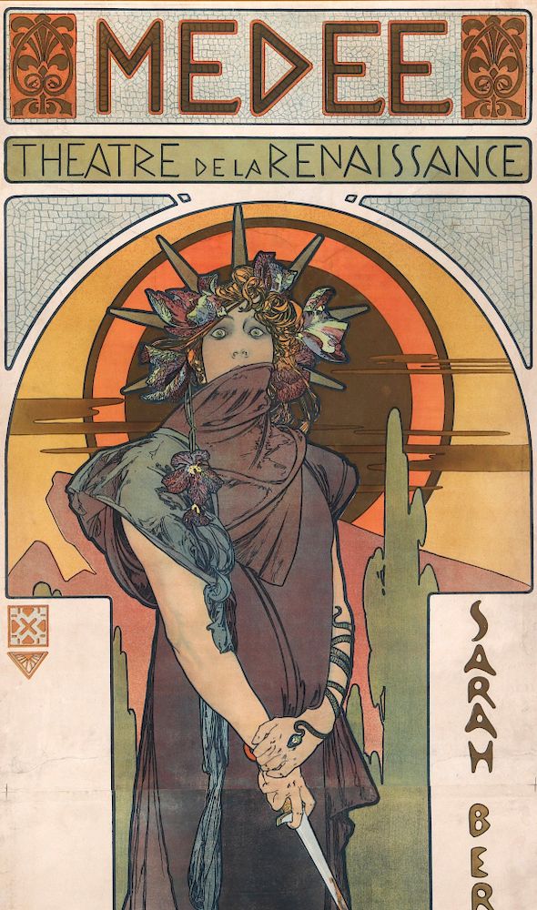 Appraisal: A MUCHA POSTER FOR MEDEE AT THEATRE DE LA RENAISSANCE