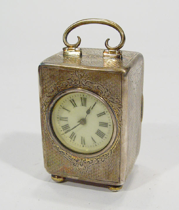 Appraisal: Miniature silver cased timepiece with French movement the case with